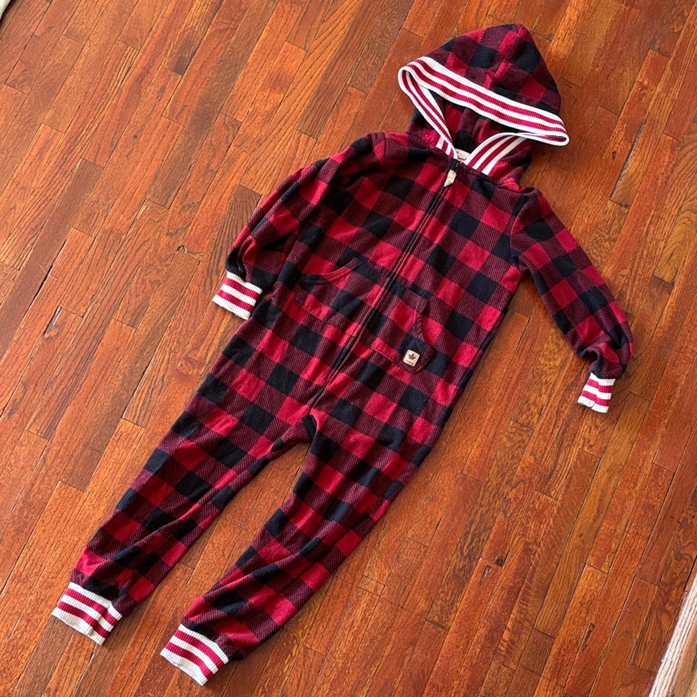 Red Buffalo Check Plaid Kids One Piece Onesie